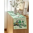 thumbnail image 5 of Table Runner 48 Inches Long for Kitchen Dining, St. Patrick's Day Dresser Scarf Farmhouse, Dining Table Decorations for Wedding/Parties, Green Ombre Lucky Tree Gnomes 13 x 48 In, 5 of 9