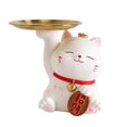 thumbnail image 2 of Escultura de Gato de Resina Moderna, Bandeja Decorativa, Organizador de Escritorio, Adorno de Entrada Blanco Macarena Bandeja decorativa escultura, 2 of 7