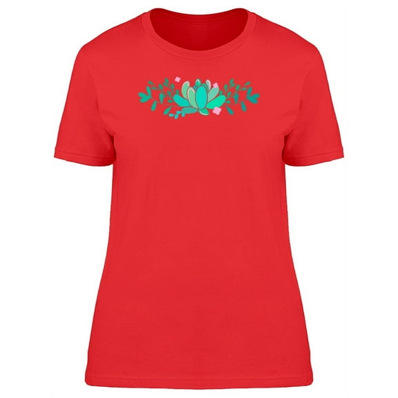 Lovely Floral Succulent Doodle T-Shirt Women -Image by Shutterstock, Female x-Large