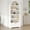 White + Black Handle, variant on Yeshouse 6-Tier 72" Wooden Arched Bookshelf, Open Display Cabinets with Bottom Drawer & Curved Door for Living, Dining, Kitchen
