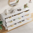 thumbnail image 3 of Commode à 9 Tiroirs pour Chambre, Commode Cannelée de 59 Pouces de Large avec Poignée en Métal, Commode Moderne en Bois Meuble Télé, Organisateur de Rangement pour Vêtements Garde-Robe en Bois pour Couloir, Entrée, Blanc, 3 of 8