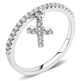 thumbnail image 1 of Alamode 3W1578-7 Women Rhodium Brass Ring with AAA Grade CZ in Clear - Size 7, 1 of 1