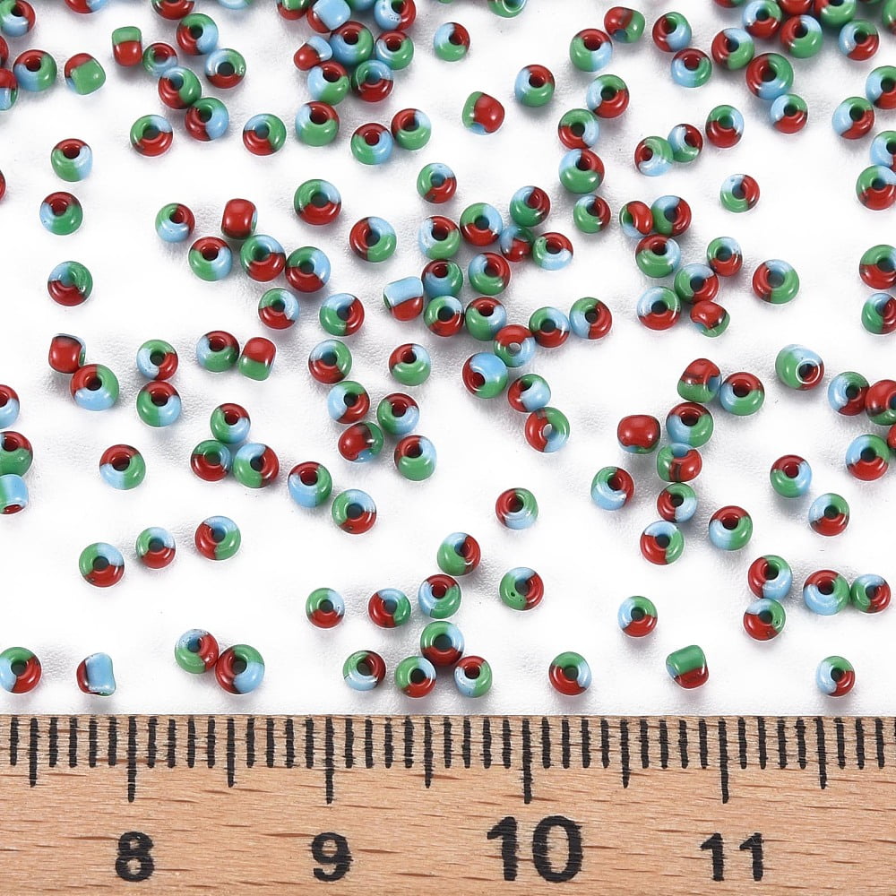 12/0 Glass Seed Beads Opaque Colours Seep Light Sky Blue 2mm hole: 0.8mm