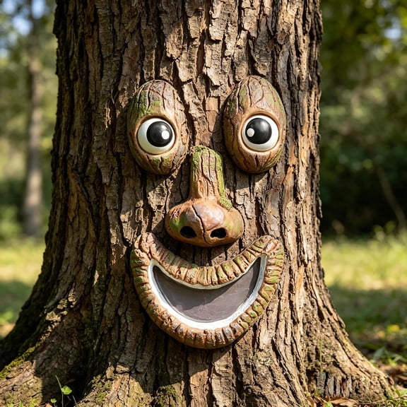 LQSEO Tree Faces Decor Outdoor,Whimsical Old Man Tree Hugger Yard Art,Funny Bark Ghost Garden Sculpture for Halloween Easter Patio Lawn Outside Decor,Whimsical Tree Face