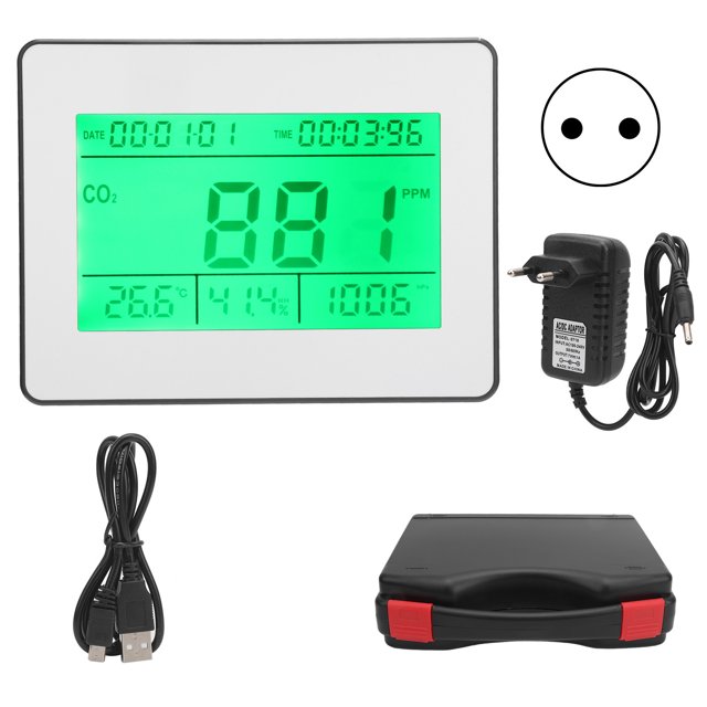 TL-2000A Medidor de CO2 multifuncional Registrador de temperatura y humedad Monitor de calidad del aire Enchufe AC 100-240VEU