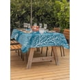 thumbnail image 2 of Outdoor Tablecloth with Umbrella Hole and Zipper, Blue Coastal Rectangle Table Cloth 60x84 Inch Waterproof Tablecloth, Starfish Coral Summer Beach Ocean Picnic Table Cover for Patio Camping, 2 of 7