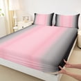 thumbnail image 3 of Homewish Stripes Pattern Twin Sheet Sets,Modern Abstract Geometric Twin Fitted Sheet,Pink Gray Black Ombre Flat Sheet For Boys Girls,Breathable Home Decor,3 Pieces, 3 of 7