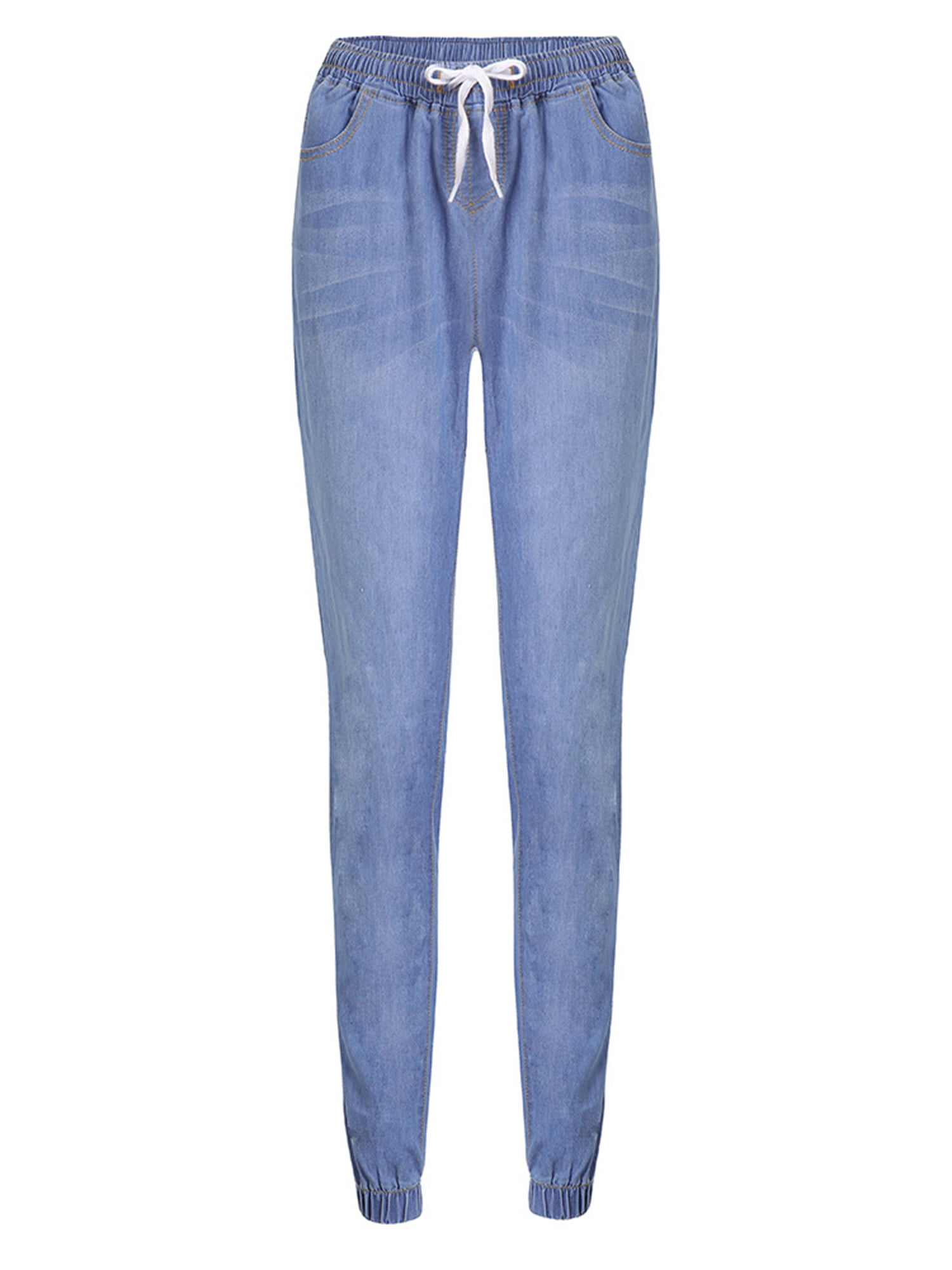 Women Blue Casual Plus size Slim Skinny Denim Jeans Pants Jeans Trousers S-6XL 