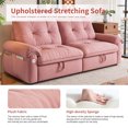 thumbnail image 6 of avobird 77.2'' Pull Out Sofa Bed, Pre-Assembled Sleeper Sofa Bed with USB Charging Ports and Side Pocket, 3 in 1 Velvet Sofa for Living Room, Pink, 6 of 8