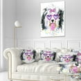 thumbnail image 3 of Designart Lovely Dog with Pink Heart Glasses - Contemporary Animal Throw Pillow - 12x20, 3 of 5