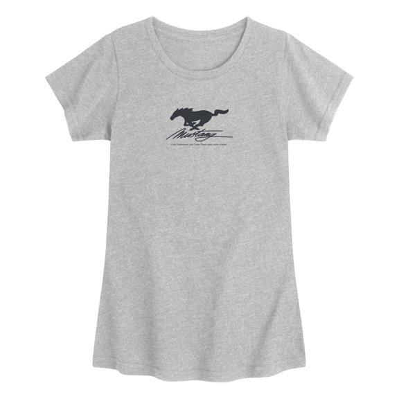 Ford - Mustang Horse Logo Girls' Fitted Short Sleeve Graphic T-Shirt