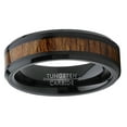 thumbnail image 3 of Metal Masters Mens Koa Wood Tungsten Wedding Band Ring Brown Black 6mm, 3 of 7