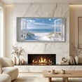 thumbnail image 3 of Ocean Beach Window Canvas Wall Art - Summer Coastal Seascape Picture Landscape Canvas Prints, Horizontal Tropical Sea Paintings Artwork for Home Decor, 3 of 7