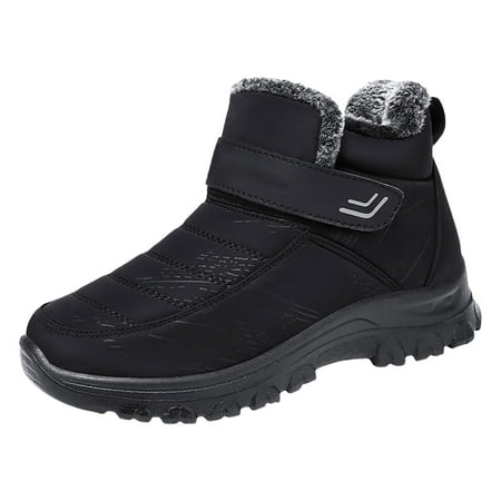 Siilsaa Snow Women Boots Winter Snow Boots for Women Comfortable Outdoor Anti-Slip Ankle Boots keep Warm Booties Lace Up Flat Platform Shoes Black 10
