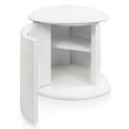 thumbnail image 5 of Furniture of America Talo Fluted Pedestal Triangle Storage End Table, Glossy White, 5 of 20