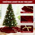 thumbnail image 4 of Inadays Christmas Tree Skirt Luxury Velvet Plush Rustic Xmas Indoor Holiday Decorations Home Fur Scallop Tree Skirt Sparking Gold Lace Trim 36'' Red, 4 of 9