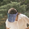 thumbnail image 3 of Crystal Sequin Bling Rhinestone Visor Sun Hat Adjustable Golf Black colorful, 3 of 8