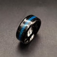 thumbnail image 4 of GY Black Gold Plated Turquoise Ring 8mm Tungsten Carbide Ring for Men Wedding Band Man Ring, 4 of 6
