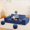 thumbnail image 2 of Yeshouse Sofá infantil modular de 12 piezas, sofá de juego plegable con pelotas y túnel, convertible y de espuma suave, ideal para sala de juegos, juegos, dormir y creatividad, 2 of 8