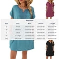 thumbnail image 3 of Levmjia Womens Short Sleeve Nightgown V Neck Lace Trim Solid Color Loose Mini Dress With Side Pockets Home Sleep Casual Lightweight Comfortable Daily Indoor Leisure Wear, 3 of 8
