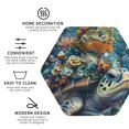thumbnail image 3 of Sigee Colorful Plant Turtle for Water-Resistant, Heat-Resistant, Non-Slip Leather Coasters Set, Ideal for Coffee Table, Office, Bar, Home Decor-Hexagon, 3 of 6
