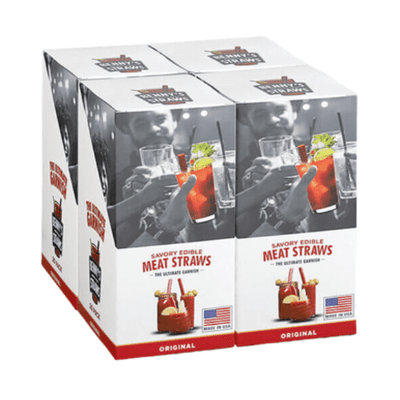 Benny's Individually Wrapped Savory Edible Meat Straws Original Meat Sticks - 20 ct (4/Case)