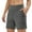 Grey, variant on Women's Athletic Long Yoga Shorts with 2 Big Pockets High Waisted Stretch Straight Leg Bermuda Shorts Pure Color Lightweight Comfortable Walking Running Casual Bottoms Black XL