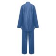 thumbnail image 6 of UVEASISHA Cotton Linen 2 Piece Outfits for Women Long Sleeve Matching Sets Solid Casual Button Down Shirts and Drawstring Wide Leg Pants Set Blue S, 6 of 7