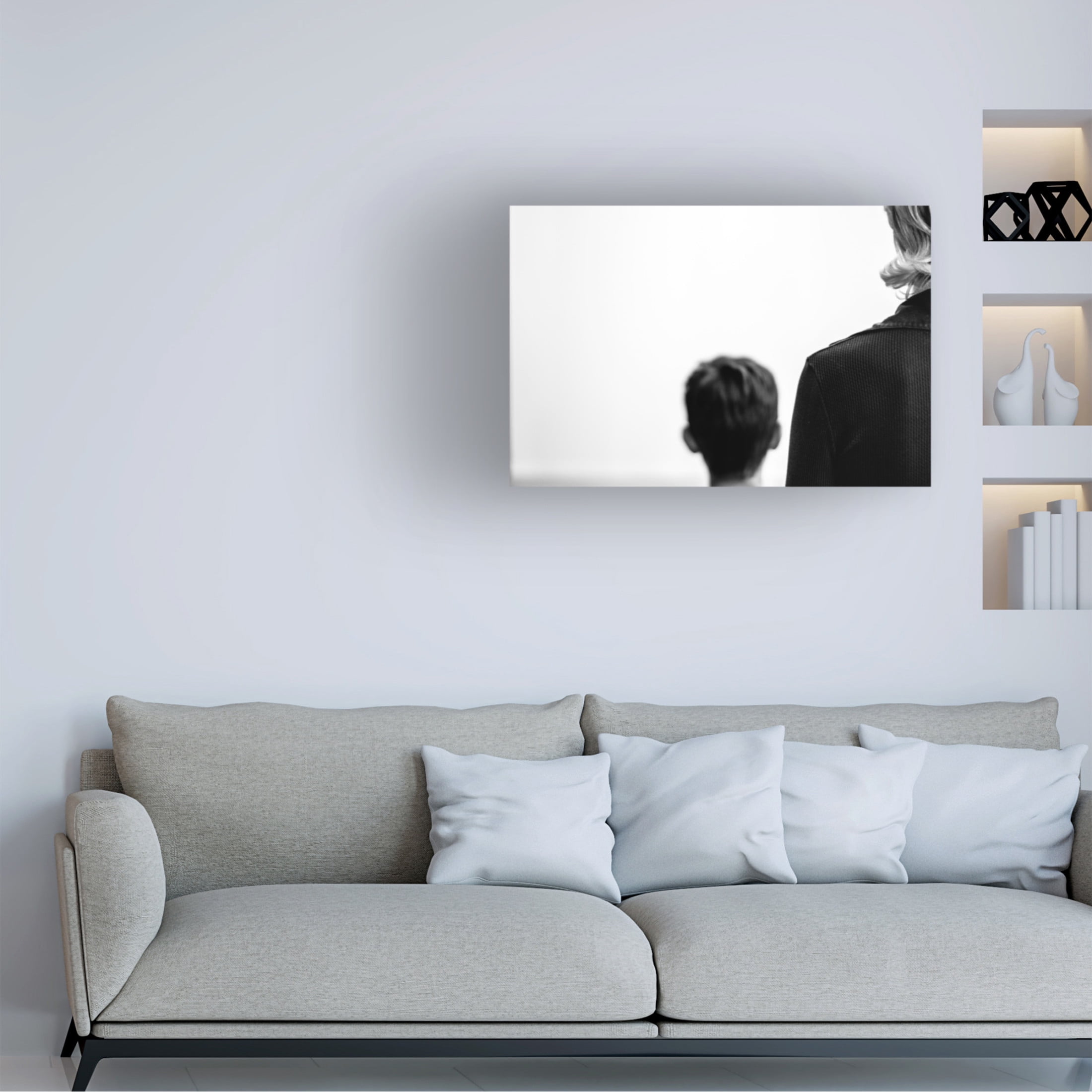 Canvas Wall Art - Flavio Petrone 'Mother And Son ' Wall Art for Living Room, Bedroom, or Office D?cor by Trademark Fine Art - 47 x 30 Inches