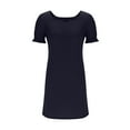 thumbnail image 6 of Summer Deal Women Dresses Trendy Pocket Dress Short Sleeve Solid Color Casual Up to 65% off!, 6 of 8