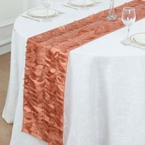 Efavormart 12"X108" Terracotta 3D Leaf Petal Taffeta Fabric Table Runner