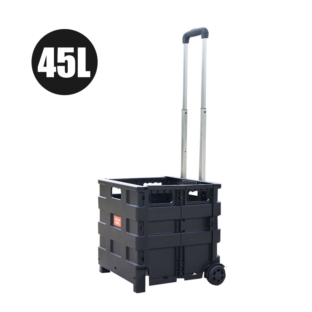 Cart Folding Shopping Bag Cart Two Wheeled Collapsible Handcart with