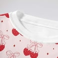 thumbnail image 4 of Hienoo Toddler Girls Pajamas Homewear Set Cherry Bow Long Sleeved T-Shirt Pants Loungewear, 4 of 5
