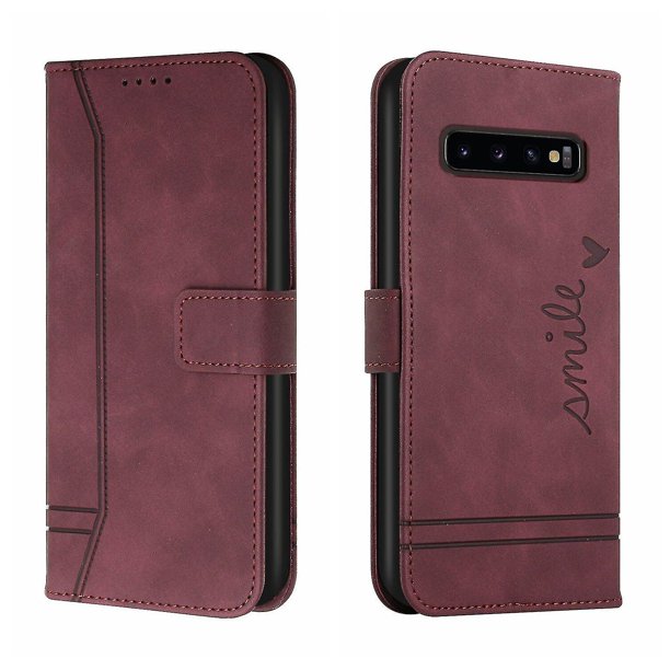 Funda con tapa estilo vintage para Samsung S10 Plus, ranura para múltiples tarjetas, protección total, estilo retro, material PU+TPU