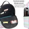 thumbnail image 5 of Lsque Colorful Checkerboard Pattern Backpack – School Travel Canvas Daypack with Ergonomic Padded Straps, Multiple Compartments & Leather Handle, 5 of 5