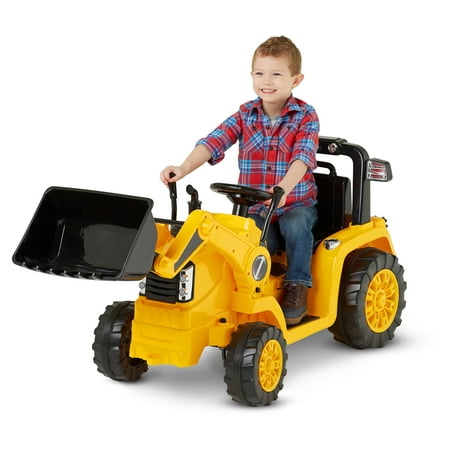 CAT Tractor Bull Dozer, Digger, Ride-On Toy by Kid Trax, (Best Bull Riding Helmet)