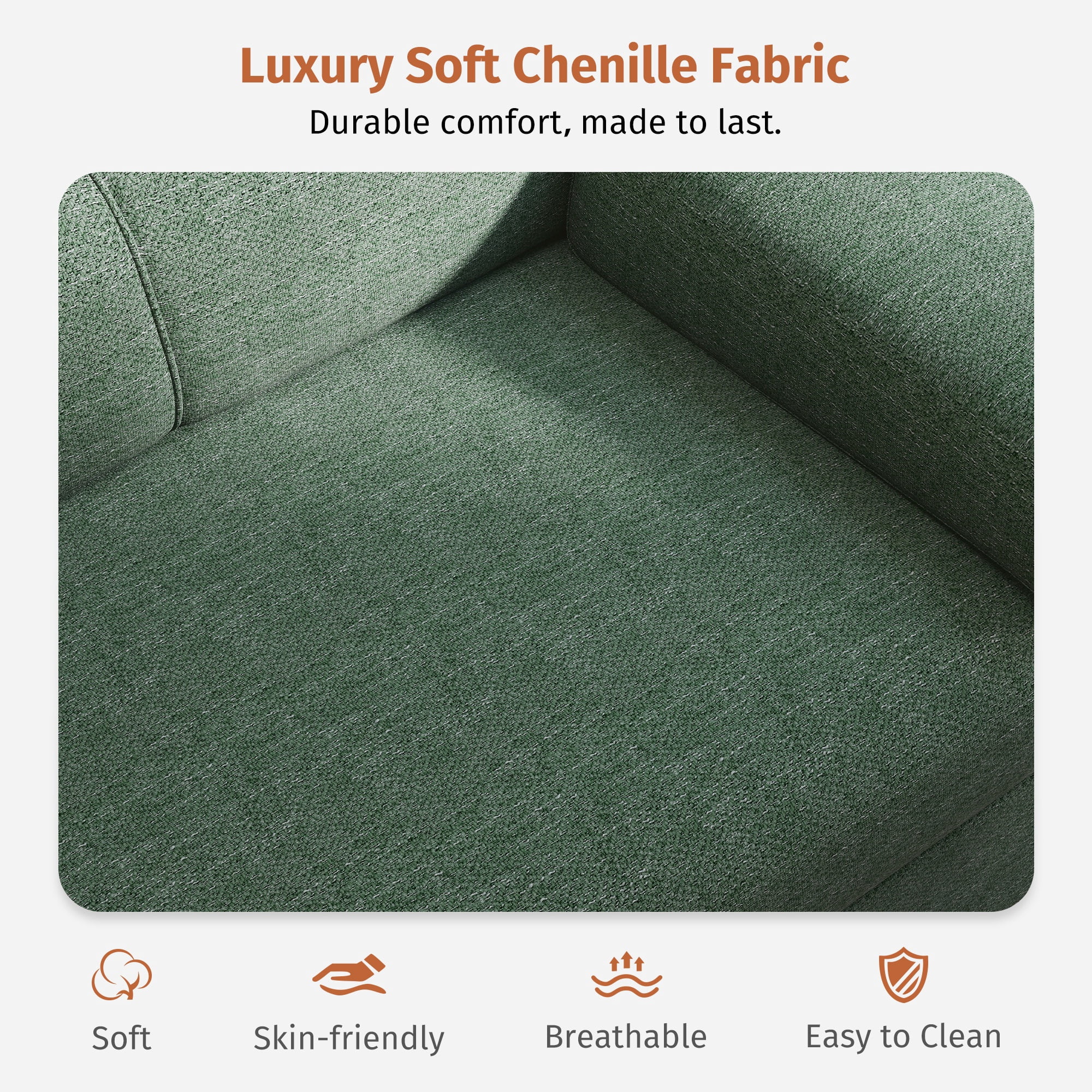 88" Loveseat Sofa with Storage Ottoman Adjustable Armrest 3-Seat L-Shaped Sectional Couch for Living Room Green