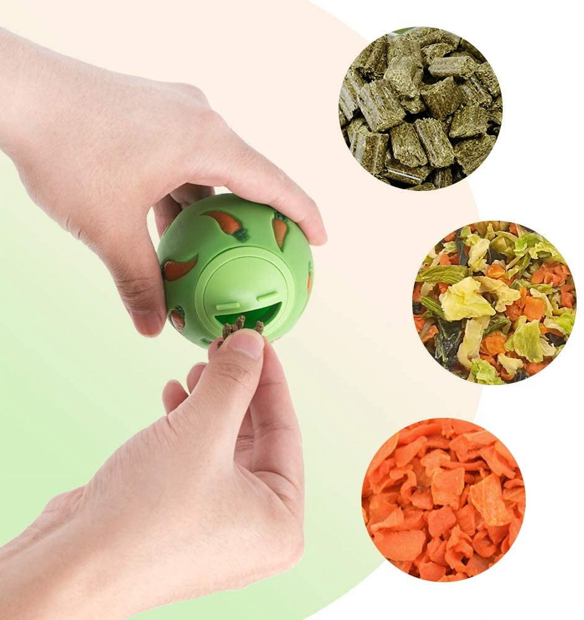 Treat Ball, Snack Ball for Small Animals (Small, Yellow & Green)
