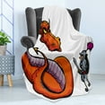 thumbnail image 4 of Dragon Soft Flannel Fleece Throw Blanket, Cartoon of a Knight Facing a Fierce Spitting Character Medieval Humor Sketch, Cozy Plush for Indoor and Outdoor Use, 70" x 90", Multicolor, by Ambesonne, 4 of 5