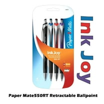 Paper Mate InkJoy 550 RT Ballpoint Pens, 1.0mm Medium Point, 4 Pack
