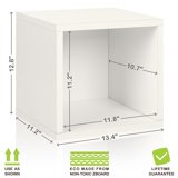 Way Basics Eco Stackable Storage Cube and Cubby Organizer, White ...