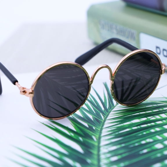 WEUVEB Back to School Dog Sunglasses for Small Dogs Glasses Black Metal 1Pcs