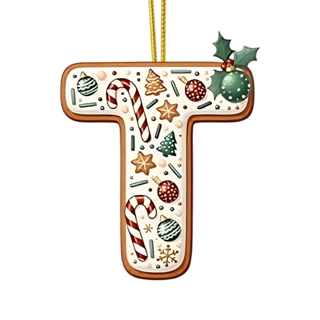 Manualidades decorativas para fiestas, decoración para árbol de Navidad, colgante de acrílico 2D con 26 letras, decoración navideña colgante, manualidades DIY, decoración navideña para el hogar, decor