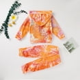 thumbnail image 4 of Xudanell Baby Winter Clothes Tie-Dye Hooded Sweatshirt Essentials Sweatpants Outfits Breathable Linen Pants Set 0-6 Months Yellow, 4 of 5