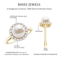 thumbnail image 6 of Rosec Jewels Freshwater Pearl Halo Engagement Ring for Diamond - 8 mm - 7 Carat - AAA Quality - with Jewelry Box, 10K Yellow Gold, US 5.50, 6 of 7