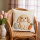 thumbnail image 4 of Fundas de almohada de Pascua | Fundas decorativas para cojines de sofá y cama | Fundas cuadradas de 45 x 45 cm | Decoración para el hogar: sala de estar, dormitorio, patio | Juego de 1, 4 of 6