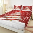 thumbnail image 3 of Manfei Red Xmas Tree Twin Sheet Sets for Teen, Winter Snowflake Twin Fitted Sheet, Merry Christmas Flat Sheet, Breathable Home Decor, 3pcs, 3 of 7