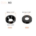thumbnail image 2 of 30packs Countersunk Washer M3 Anodized Aluminum Alloy Finishing Washers, Black, 2 of 4