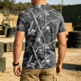 thumbnail image 4 of Homeyce Men's Crew Neck Camo Shirts Short Sleeve Button Camo Shirt Vintage Lightweight Camouflage T-Shirt Crew Neck Top Pullover,Gray 2XL, 4 of 5