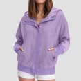 thumbnail image 2 of idosla Womens Corduroy Hooded Jackets Casual Zip Up Sweatshirt Jacket Trendy Fall Winter Coat Hoodies with Pockets (Light Purple, XL), 2 of 4